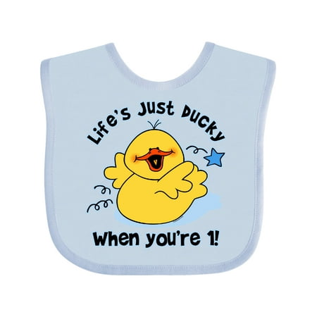 

Inktastic Life s Ducky 1st Birthday Boys or Girls Baby Bib