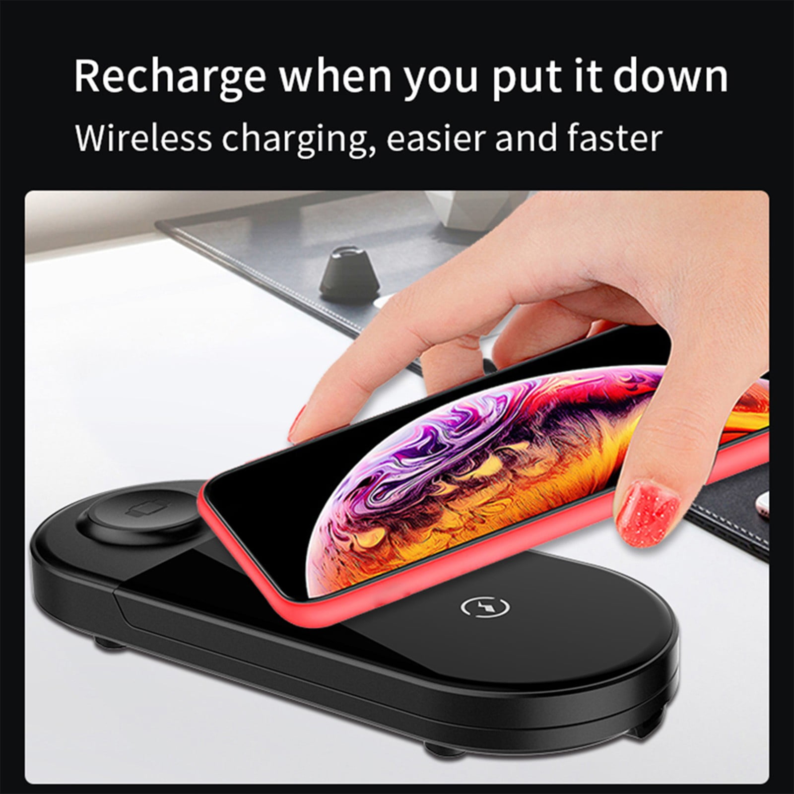 Foldable 3-in-1 Charger, 15W Portable Vertical Watch Wireless Charger, Small Mobile Phone Charging Stand