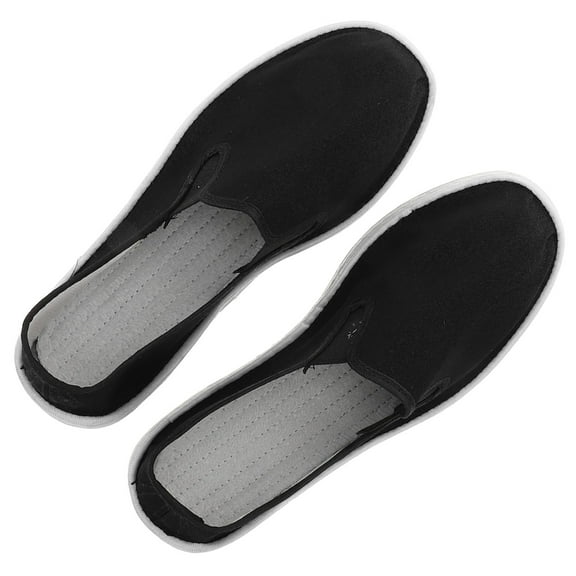 PENIKOKO Men's Kung Fu Shoes Black Lightweight Breathable Cloth Daily Use Comfortable Cotton Sole Traditional Style Size 9.5