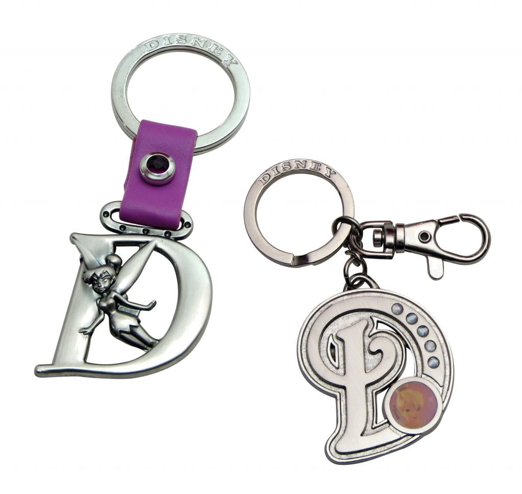 Bundle 2 Items Tinker Bell Letter D Pewter Keychains