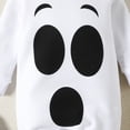 thumbnail image 6 of FASHOFT Baby Boy Halloween Outfit Pumpkin Ghost Print Long Sleeve Romper Jumpsuit For Baby Halloween Cosplay Party Daily Wear Toddler Halloween White 3-6 Months, 6 of 8