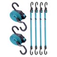 thumbnail image 1 of Cuerdas elásticas planas ajustables LuckyStraps 48 pulgadas, paquete de 6, color azul, 1 of 7