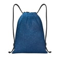thumbnail image 1 of Xecao Deep Blue Glitter Pattern Sports Drawstring Backpack - String Swim Gym Bag with Wet Proof Pocket for Women&Men-Small, 1 of 6