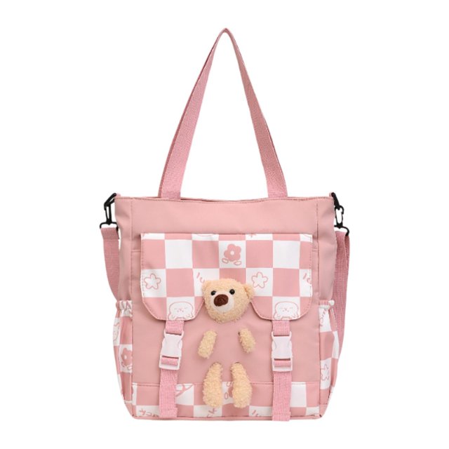 Bolso bandolera jinwen Bolso de mano de peluche Gran capacidad con cierre de cremallera