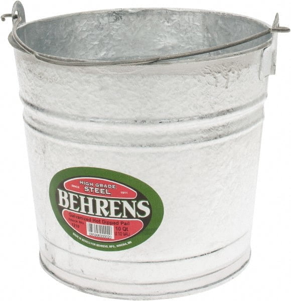 Galvanized Steel Pail 1210GS 10 Qt, 101/4" High, 11" Top Diam, With