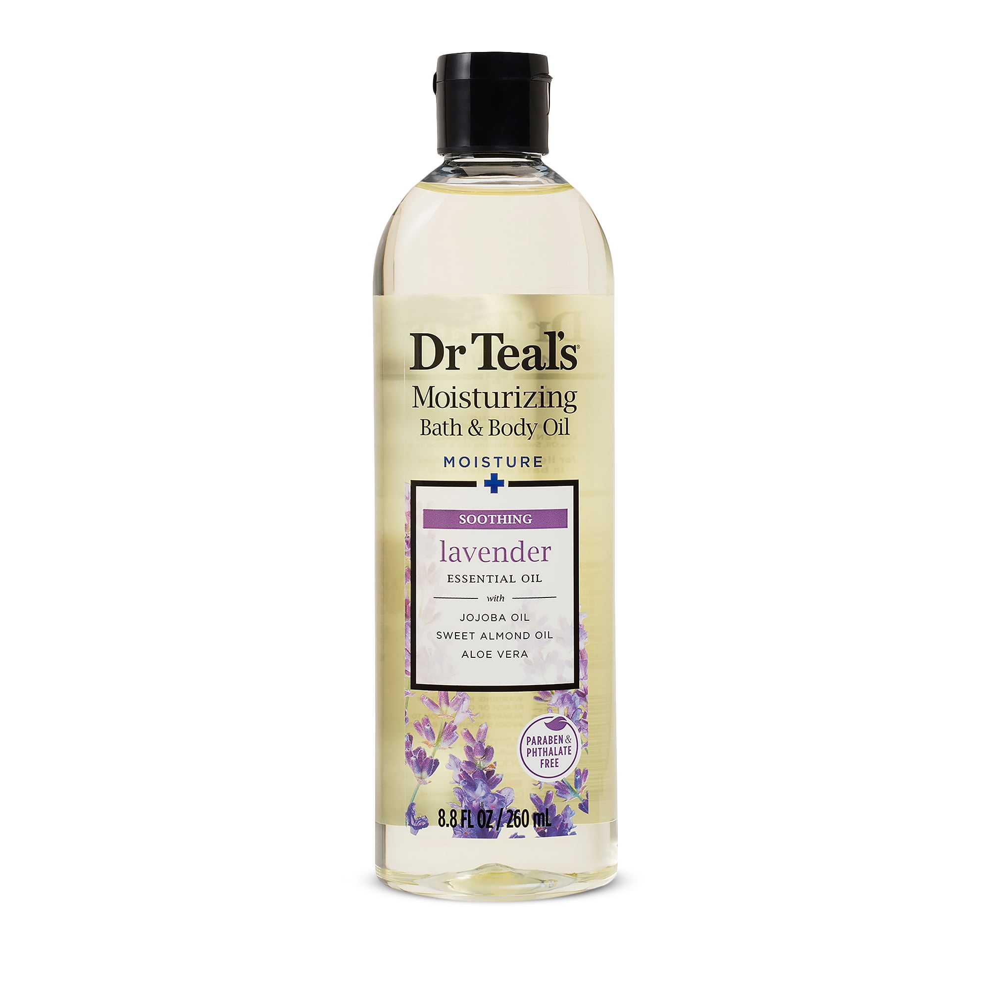 Dr Teal's Bath and Body Oil, Moisture + Soothing with Lavender Essential Oil, 8.8 fl oz.
