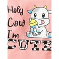 thumbnail image 6 of Suealasg Toddler Baby Girls Fall Outfit 3M 6M 9M 12M 18M Infant Long Sleeve Letters Print Romper +Cow Print Flare Pants +Headband 3PCS Spring Western Clothing Set, 6 of 9