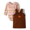 The Children's Place Baby Girls 2-Piece Harvest Long Sleeve Bodysuit and Dress Skirtall Set, Sizes Newborn-24M
