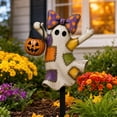 thumbnail image 5 of DefiDgd Halloween Ghost Metal Yard Stake,Vintage Rustic Style Outdoor Ghost Decor for Halloween Fall Porch Lawn Flower Bed Garden Holiday Party Home Decoration(A), 5 of 6