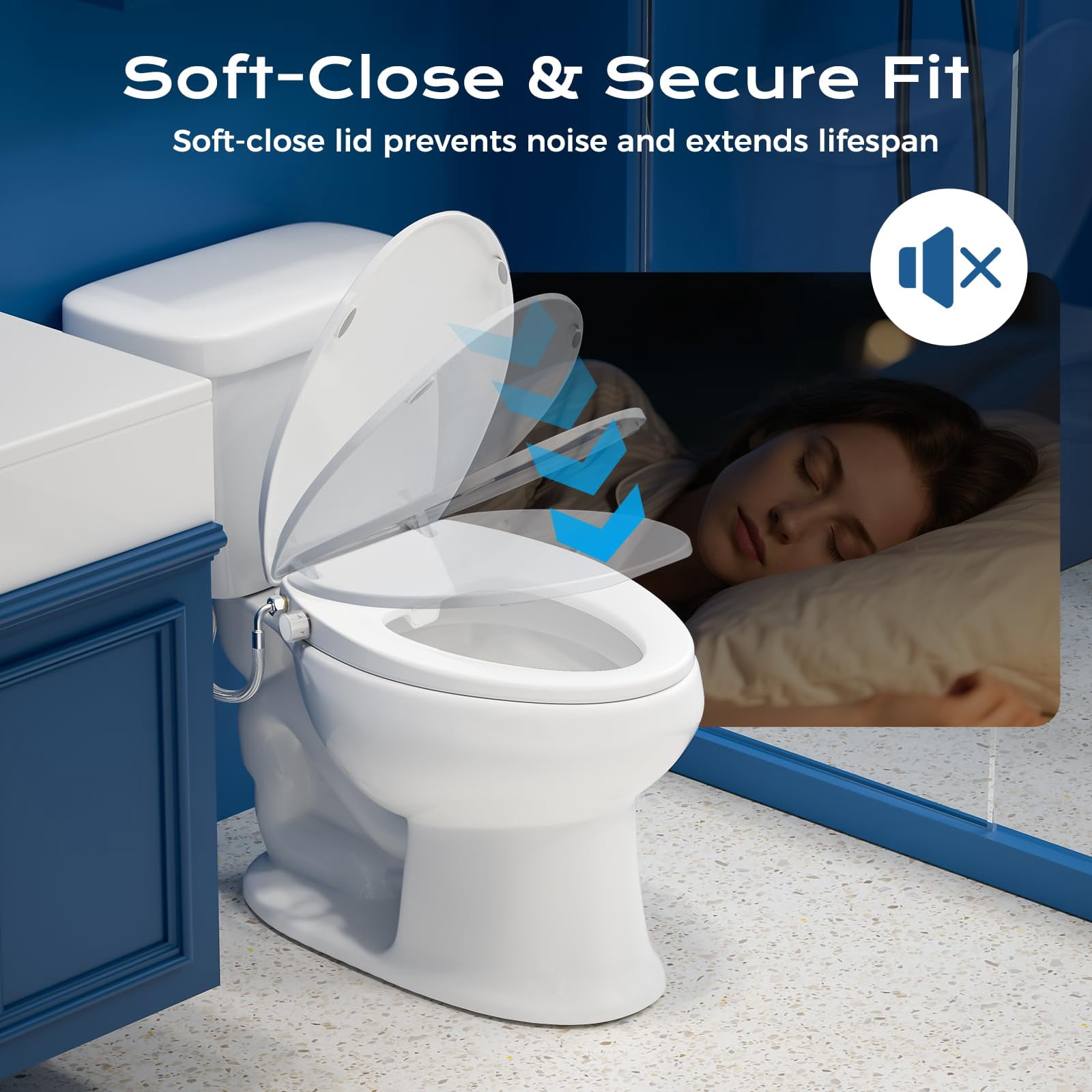 Elongated Bidet Toilet Seat - Non-electric  Slow-close Lid Adjustable Water Self-cleaning Dual Nozzles For Frontal & Rear Wash Hygienic Fresh With Brass Inlet (elongated)