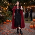 thumbnail image 5 of Wizard Cosplay, Wizard Costume, Witch Costume Cloak, Historical Cape, Medieval Hooded Cloak, Renaissance Hooded Cloak for Women Men, Adult Medieval Cape With Hood, Viking Cloak, Wine S, 5 of 6