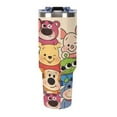 thumbnail image 4 of Winnie The Pooh Car Cup Tumbler with Handle Straw 40oz Cupholder Water Bottle Insulated Stainless Steel Cup, 4 of 8