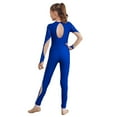 thumbnail image 2 of YONGHS Kids Girls Shiny Rhinestones Ballet Gymnastic Dance Leotard Unitard Figure Skating Dancewear Royal Blue 14, 2 of 7