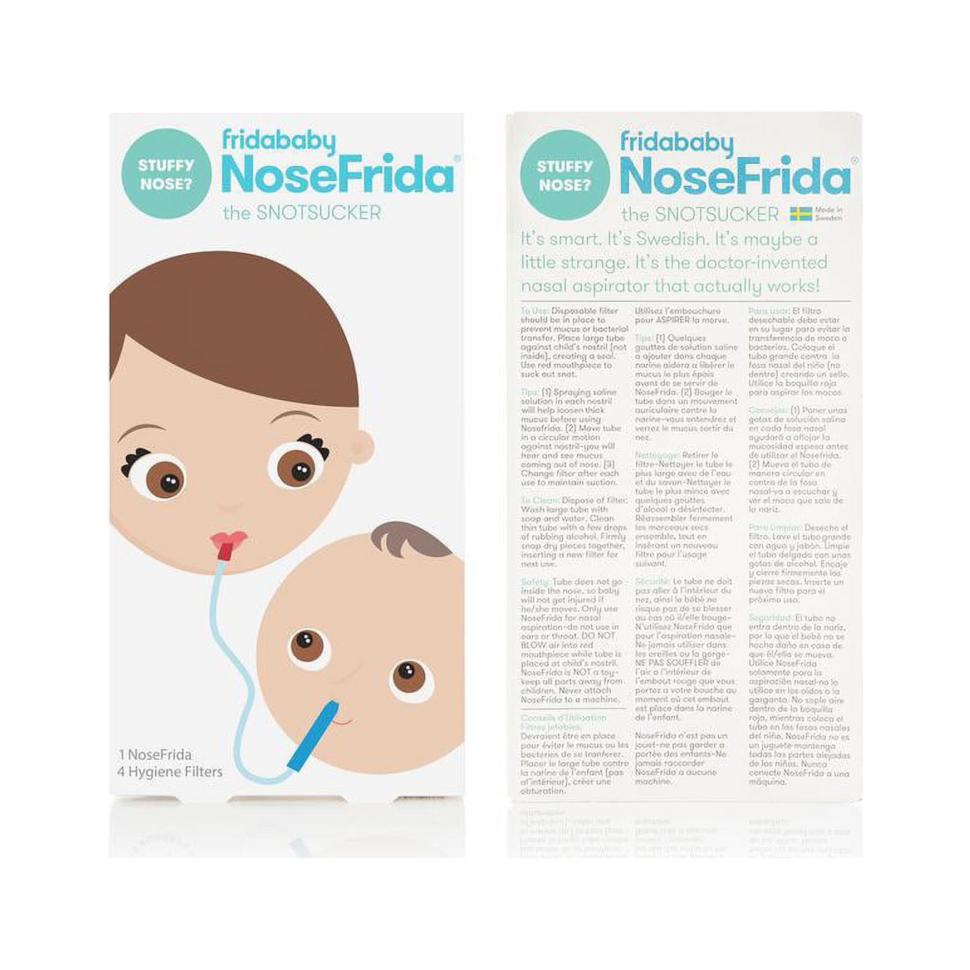 Frida Baby NoseFrida SnotSucker Nasal Aspirator for Baby, Baby Nose Sucker  with 24 Extra Hygiene Filters