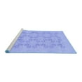 thumbnail image 2 of Ahgly Company Machine Washable Indoor Round Abstract Blue Modern Area Rugs, 3' Round, 2 of 4