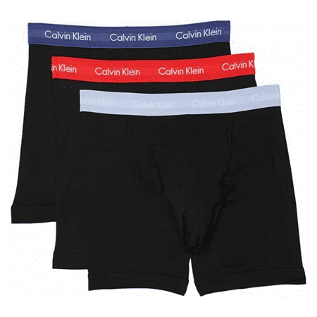 Calvin Klein 3 Pack Men's Size Underwear Cotton Stretch Black Boxer Briefs