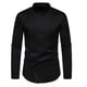 thumbnail image 2 of Blusa y camisa de manga larga con cuello alto para hombre, informal, lisa, con botones, de poliéster, 2 of 9