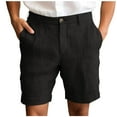 thumbnail image 2 of Xysaqa Linen Shorts for Men Casual Front Flat Dress Shorts Summer Beach Shorts Classic Fits Comfy Lightweight Cotton Shorts with Pockets S-3X Clearance, 2 of 6