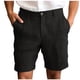thumbnail image 2 of pstuiky Pantalones cortos para hombre, Pantalones cortos casuales de lino con bolsillos y botones con cremallera para hombre, de color liso Pantalones cortos de entrenamiento, 2 of 6
