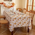 thumbnail image 5 of Romanstile Fall Tablecloth Rectangle, Thanksgiving Maple Leaf Orange Table Cloth, Waterproof Satin Resistance Table Cover for Dining, Kitchen, Party Decorations (60 x 84 inch), 5 of 8