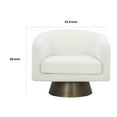 thumbnail image 5 of Tola 33 Inch Lounge Chair- Round Frame- White Boucle Fabric- Brass Base, 5 of 5