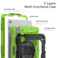 thumbnail image 6 of Case for iPad Air 5th Generation / iPad Air 4th Generation 10.9 inch with Screen Protector, 360 Degree Rotating Kickstand Hand Strap Shockproof Cover with Shoulder Strap, Lime PC, 6 of 7