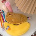 thumbnail image 4 of Caja de lápices con cremallera para ropa, creativa, linda, novedosa, divertida, con cara de simulación de comida, fruta, muslo de pollo, plátano amarillo, superficie suave y rellena, 4 of 4