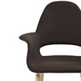 thumbnail image 3 of 2xhome - Organic Upholstered Fabric Modern Armchair with Natural Wooden Legs for Dining Room Office or Accent Chair (Black), Set of 1, 1 piece, 3 of 8