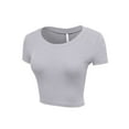 thumbnail image 3 of Women's Casual Slim Fit Short Sleeve Crew Neck Basic Crop Top T Shirts, 3 of 5