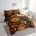 thumbnail image 3 of Homewish Female Men Women Rustic Bohemian Floral Bedding Comforter Set 7pcs,Chic Flowers Blossoms Queen Bedding Sets Super Cozy,Retro Vintage Exotic Style Queen Sheet Sets, 3 of 8