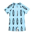 thumbnail image 1 of Hiiyo Newborn Boys One-Piece Swimsuit Short Sleeve Zip-Up Rash Guard Bathing Suit Swimwear, 1 of 6
