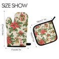 thumbnail image 2 of Yayeee Oven Mitts and Pot Holder Set of 4 Heat Resistant Kitchen Gloves Baking Hot Pad, Retro Christmas Holly, 2 of 5