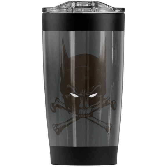Batman Bat And Bones Stainless Steel Tumbler 20 oz Coffee Travel Mug/Cup, Vacuum Insulated & Double Wall with Leakproof Sliding Lid | Great for Hot Drinks and Cold Beverages