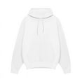 thumbnail image 4 of TQWQT Men's Fleece White Hoodie Casual Basic Hoodies Pullover Long Sleeve Hooded Sweatshirt Solid Color Plain Hoodies with Pockets 2XL, 4 of 5