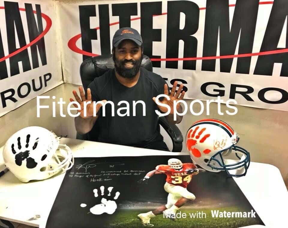 Ricky Williams Handprint Full Size Texas Longhorns Helmet Signed JSA Z65893