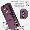 thumbnail image 4 of Wallet Case Compatible for Samsung Galaxy S24 Plus, with 360° Rotation Ring Stand PU Leather Case Cover with Side Stretchy Fabric Card Holder for Women and Men for Samsung Galaxy S24 Plus, Purple, 4 of 8