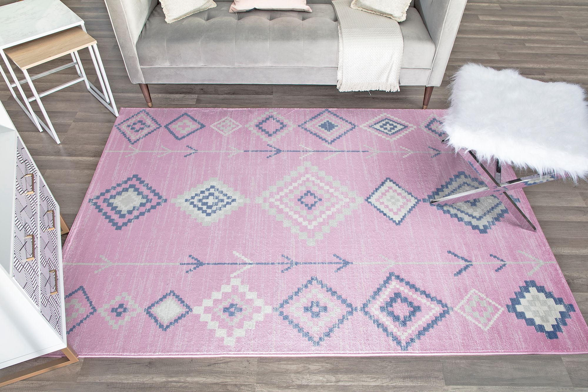Soleil BR15C Native Pink Tribal Moroccan pink Area Rug, 8'9"x12'