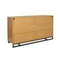 thumbnail image 4 of 6 Drawer Dresser for Bedroom, 56'' Wide Wood Chest of Drawer with Metal Leg, Large Storage Tower Unit, Modern Storage Dressers Organizer for Bedroom, Living Room, Hallway, Maple, 4 of 9
