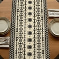 thumbnail image 5 of Black Khaki Boho Table Runner, Vintage Ethnic Tribe Abstract Art Retro Washable Cotton Linen Table Runners 48 Inches Long, Dresser Scarf Runner for Nightstand/Coffee/End Tables 13''x48'', 5 of 9