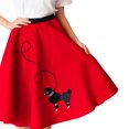 thumbnail image 3 of Hip Hop 50's Shop 1950s Adult 4 Piece Poodle Skirt Costume Outfit for Women with Accessories (glasses, socks, scarf) (XSmall/Small Red), 3 of 7