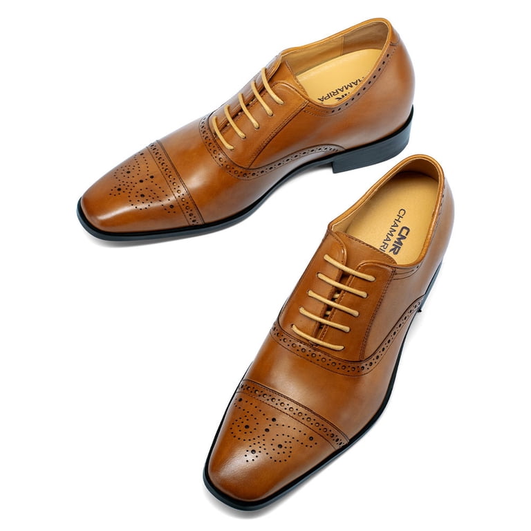 CHAMARIPA Wingtip Oxford Elevator Dress Shoes Brown Leather Brogue 265 8/8.5 CMR CHAMARIPA Men main image 4