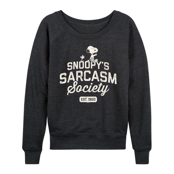 Peanuts - Snoopy Sarcasm Society - Women's Lightweight French Terry Long Sleeve Shirt