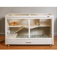 thumbnail image 2 of New Age Pet® ECOFLEX® Park Avenue Indoor Rabbit Hutch, Durable Wood Plastic Composite, Scratch Resistant Polycarbonate Panel, Stainless Steel Mesh Lid, Easy Assembly, Holds 2 Rabbits, Maple Finish, 2 of 8