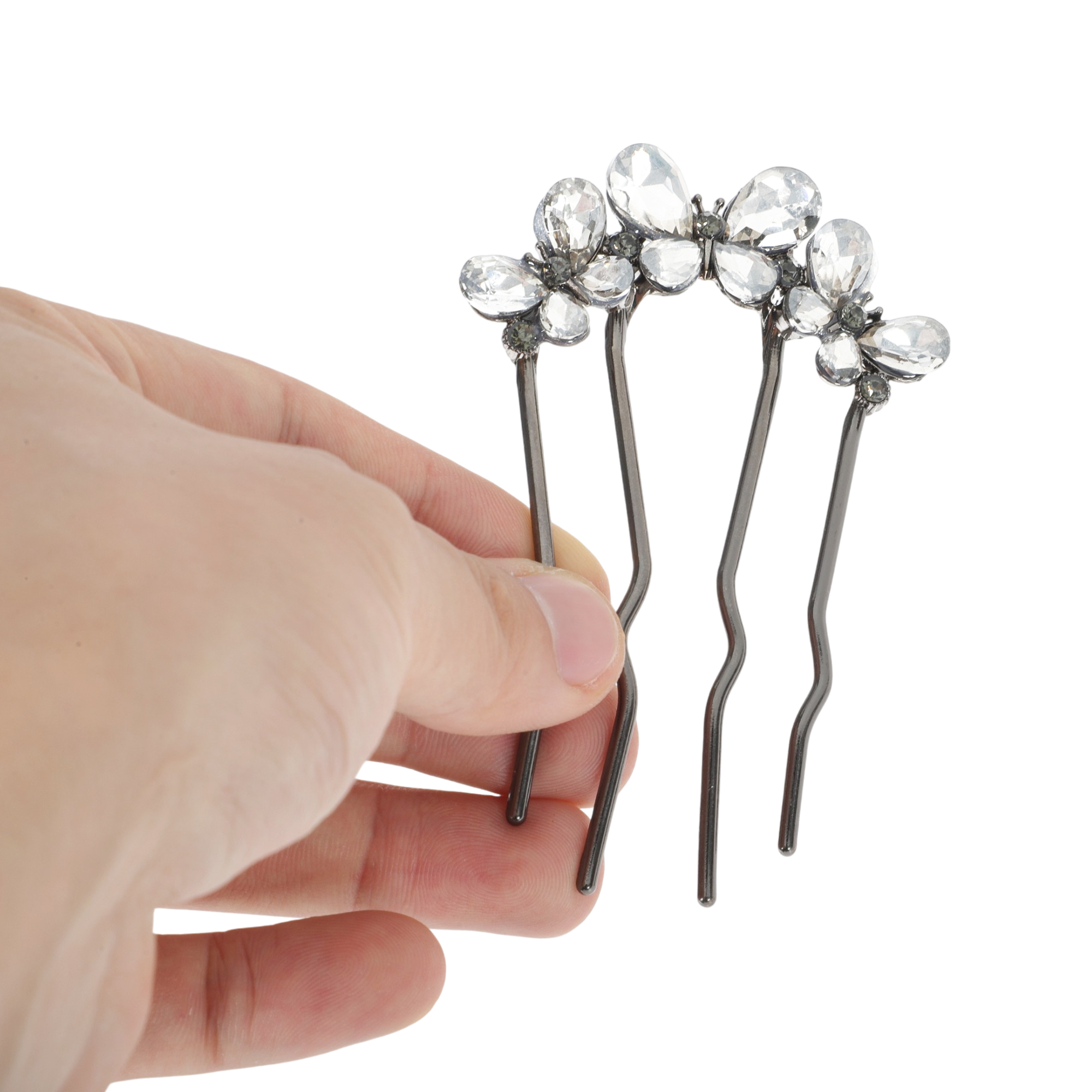 Unique Bargains Decorative Rhinestone Butterfly Hair Comb for Elegant Styling 1Pc