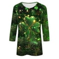 thumbnail image 5 of FDGIU ‌‌‌‌Women's St. Patrick's Day T-Shirt - Short Sleeve Crew Neck Shamrock Graphic Tee, 5 of 5