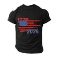 thumbnail image 6 of Independence Day T Shirt Tshirts Shirts for Men Mens Independence Day Fashion Trend Printed Short Sleeve Casual Comfortable Base T Shirt Loose Top Black,M, 6 of 6