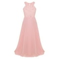 thumbnail image 3 of TiaoBug Girls Floral Lace Halter Princess Dress Wedding Bridesmaid Maxi Dress Formal Evening Prom Gown Pink 8, 3 of 7