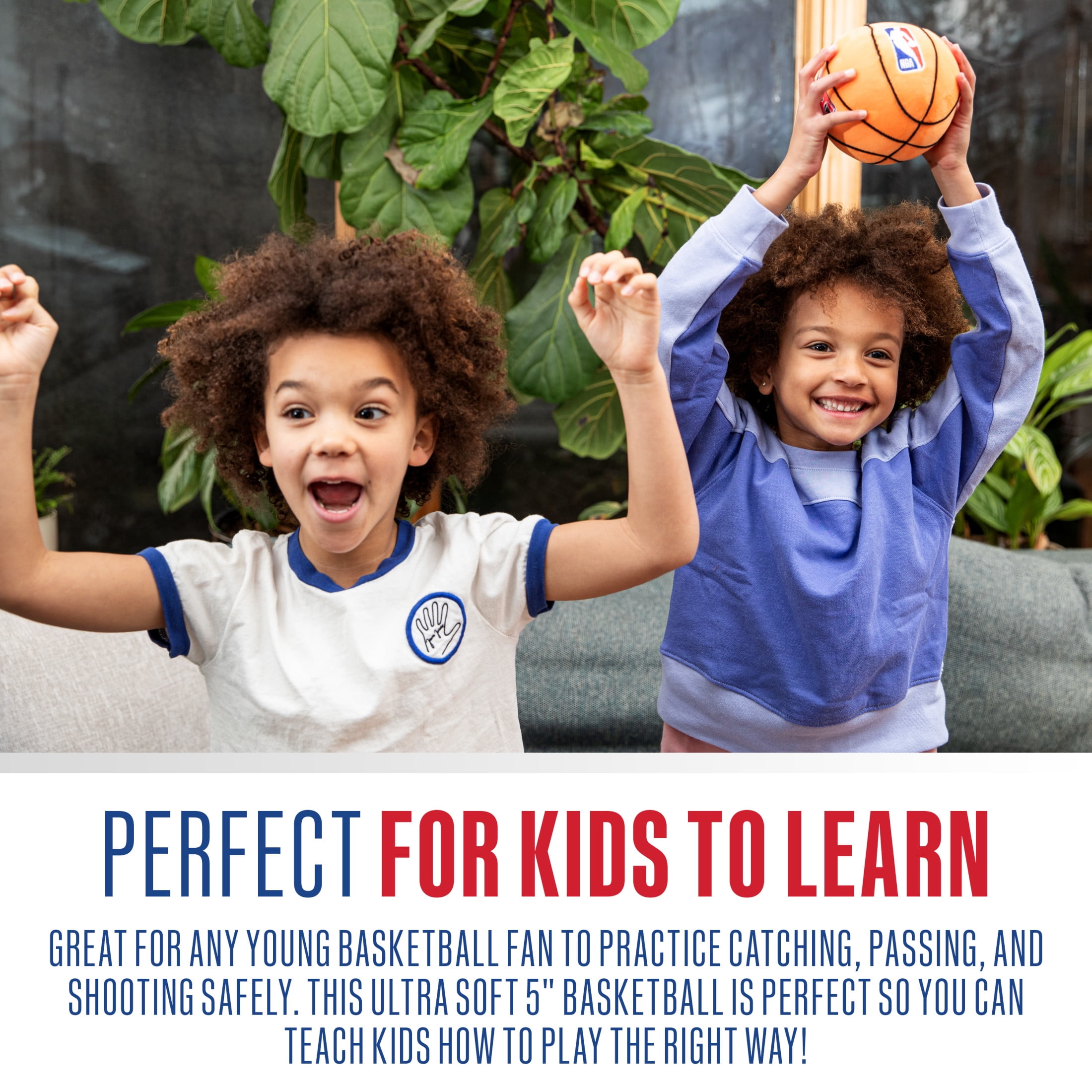 Franklin Sports Kids Soft Plush Basketball - NBA MyFirst Basketball Stuffed Basketball Plush for Kids - Soft Kids Basketball + Stuffed Plush - Fun Kids Basketball Room Decoration - 5"