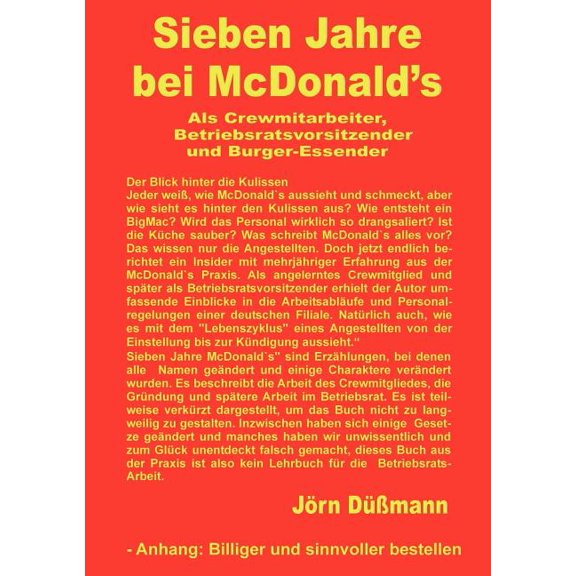 Sieben Jahre bei McDonald's, (Paperback)