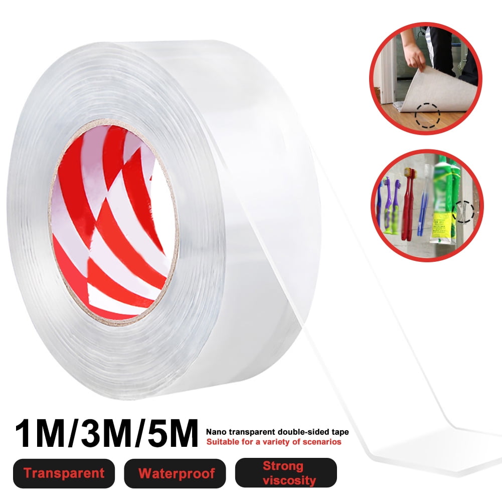 Transparent No Trace Acrylic Waterproof Reusable Double Sided Adhesive Tape Walmart Com Transparent No Trace Acrylic Waterproof Reusable Double Sided Adhesive Tape Walmart Com